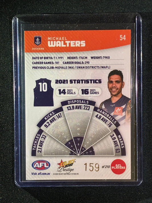 2022 Footy Stars Prestige MICHAEL WALTERS Orange Parallel 159/210