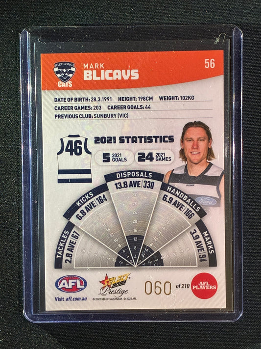 2022 Footy Stars Prestige MARK BLICAVS Orange Parallel 60/210