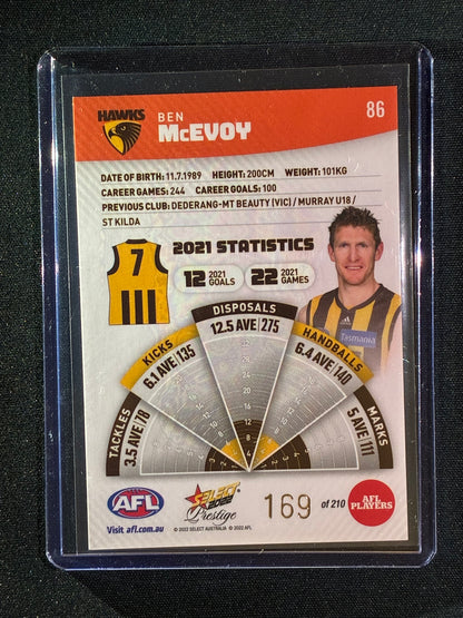 2022 Footy Stars Prestige BEN MCEVOY Orange Parallel 169/210