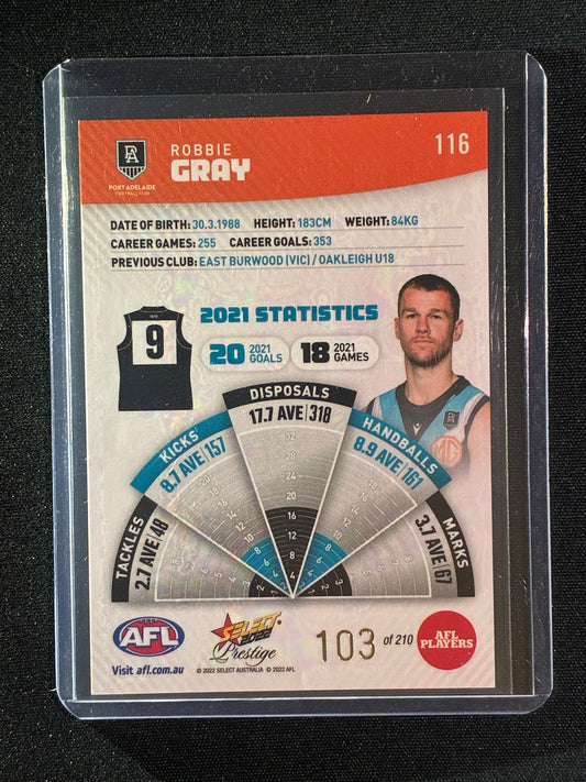 2022 Footy Stars Prestige ROBBIE GRAY Orange Parallel 103/210