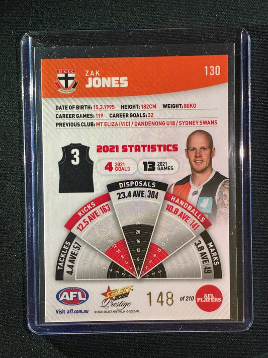 2022 Footy Stars Prestige ZAK JONES Orange Parallel 148/210