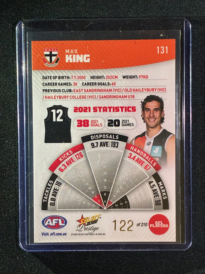 2022 Footy Stars Prestige MAX KING Orange Parallel 122/210