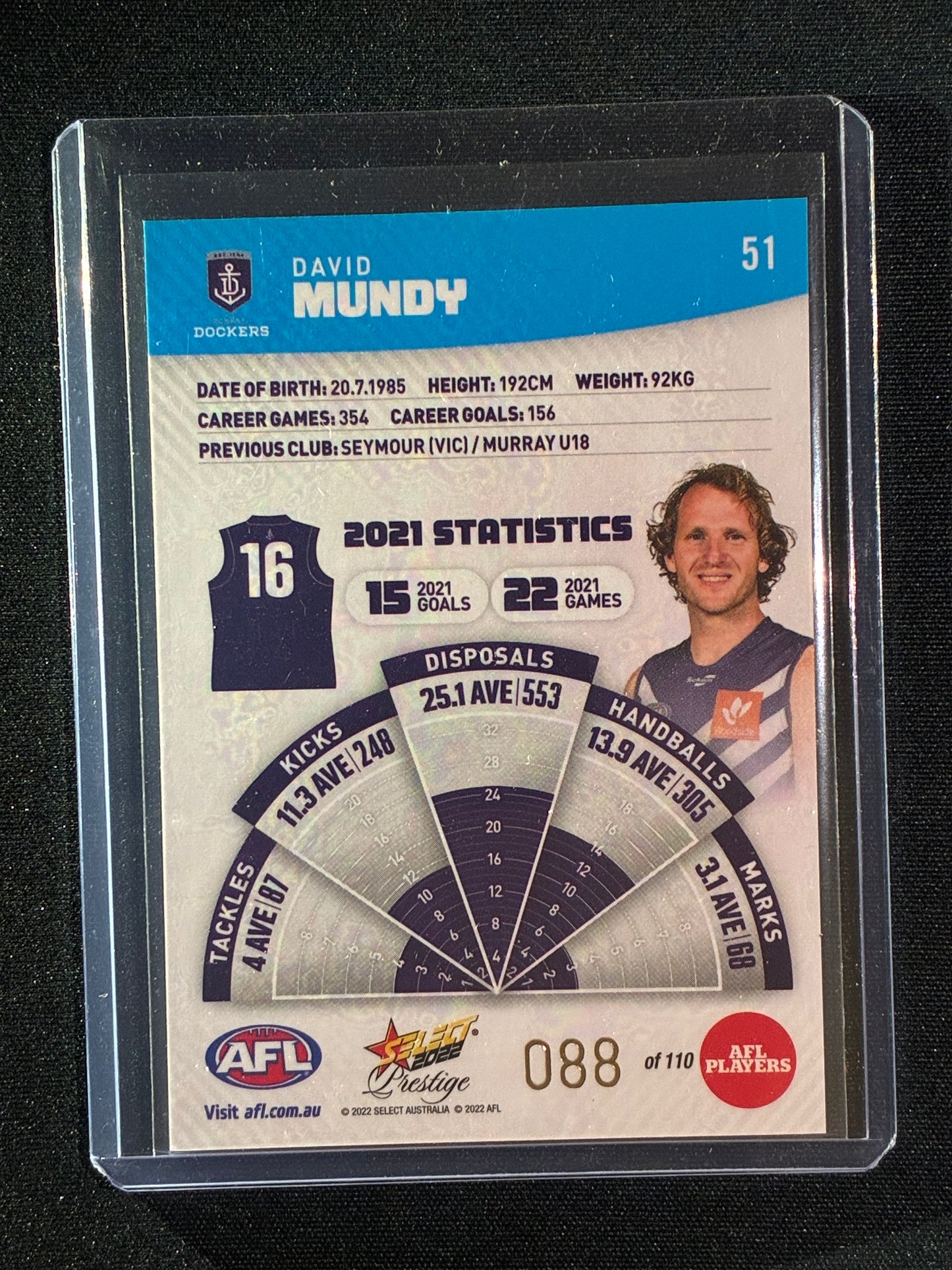 2022 Footy Stars Prestige DAVID MUNDY Blue Parallel 88/110