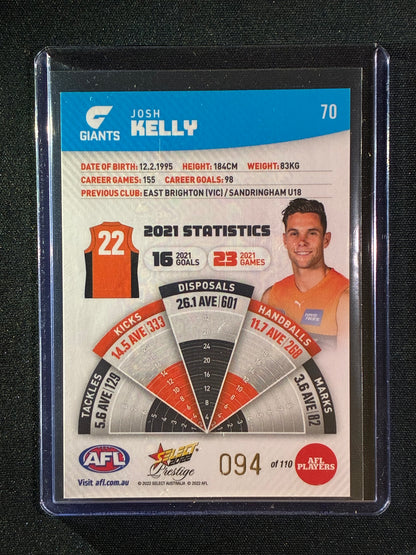 2022 Footy Stars Prestige JOSH KELLY Blue Parallel 94/110