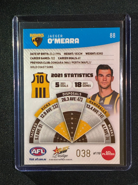 2022 Footy Stars Prestige JAEGER O'MEARA Blue Parallel 38/110