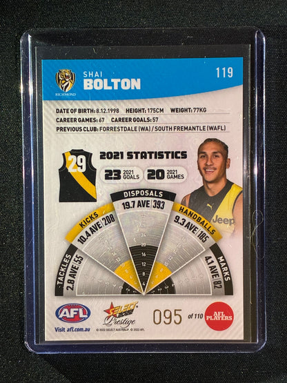 2022 Footy Stars Prestige SHAI BOLTON Blue Parallel 95/110