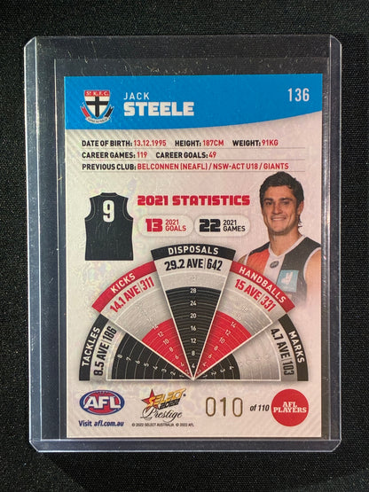 2022 Footy Stars Prestige JACK STEELE Blue Parallel 10/110