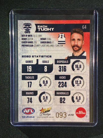 2021 Footy Stars Prestige ZACH TUOHY Red Orange Parallel 93/210