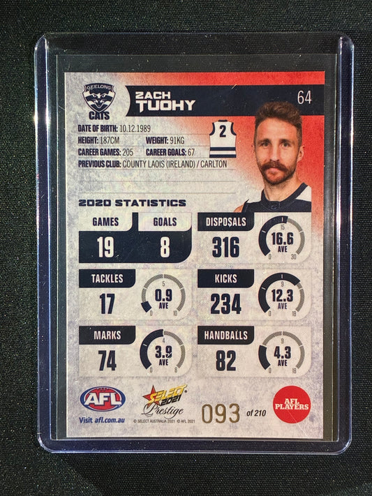 2021 Footy Stars Prestige ZACH TUOHY Red Orange Parallel 93/210