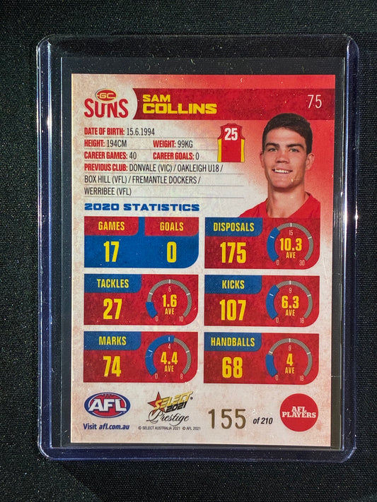2021 Footy Stars Prestige SAM COLLINS Red Orange Parallel 155/210