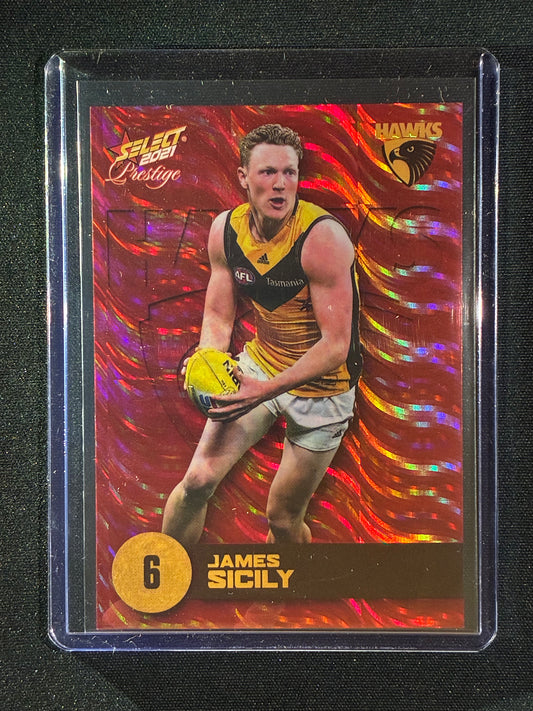2021 Footy Stars Prestige JAMES SICILY Red Orange Parallel 86/210