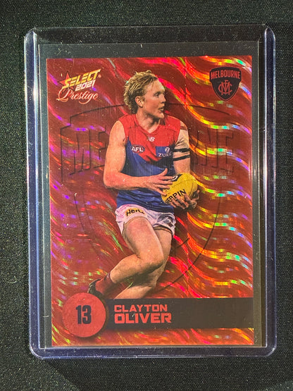 2021 Footy Stars Prestige CLAYTON OLIVER Red Orange Parallel 153/210