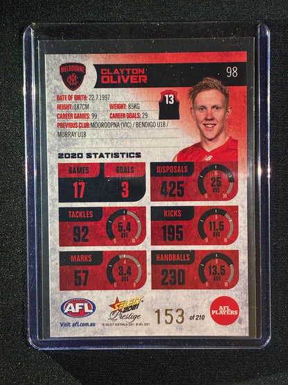 2021 Footy Stars Prestige CLAYTON OLIVER Red Orange Parallel 153/210