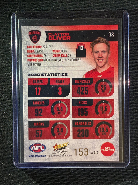 2021 Footy Stars Prestige CLAYTON OLIVER Red Orange Parallel 153/210