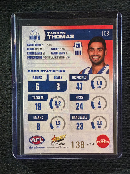 2021 Footy Stars Prestige TARRYN THOMAS Red Orange Parallel 138/210
