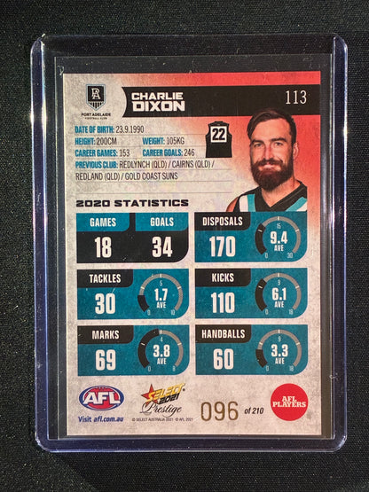 2021 Footy Stars Prestige CHARLIE DIXON Red Orange Parallel 96/210
