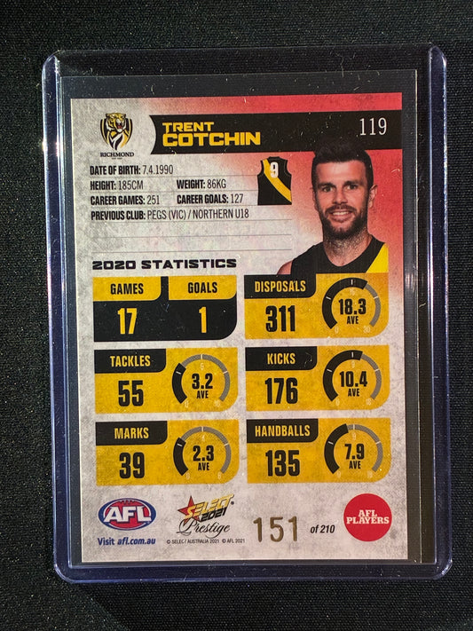 2021 Footy Stars Prestige TRENT COTCHIN Red Orange Parallel 151/210