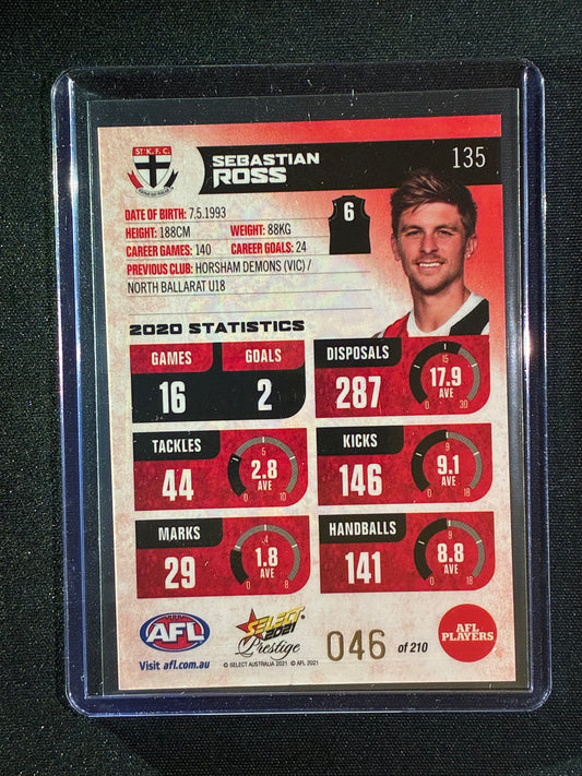 2021 Footy Stars Prestige SEBASTIAN ROSS Red Orange Parallel 46/210