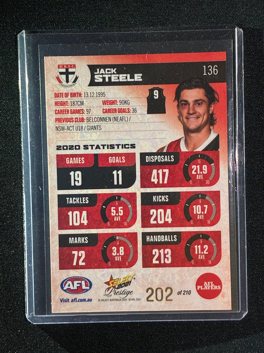 2021 Footy Stars Prestige JACK STEELE Red Orange Parallel 202/210