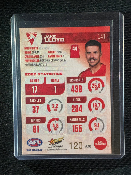 2021 Footy Stars Prestige JAKE LLOYD Red Orange Parallel 120/210
