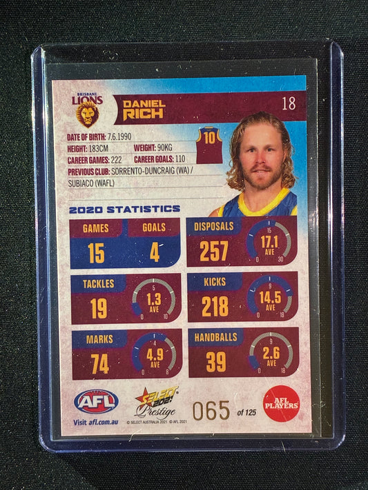 2021 Footy Stars Prestige DANIEL RICH Blue Parallel 65/125
