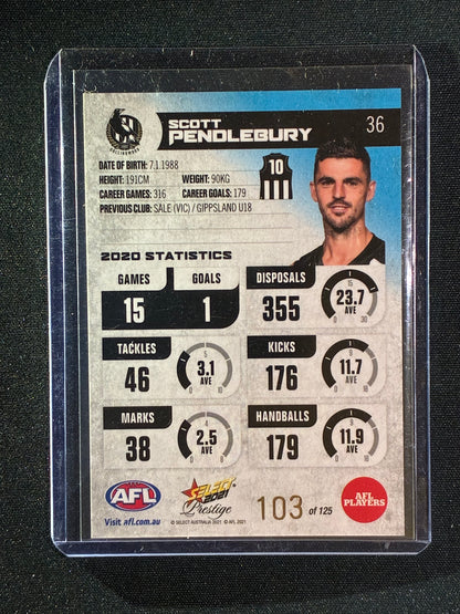 2021 Footy Stars Prestige SCOTT PENDLEBURY Blue Parallel 103/125