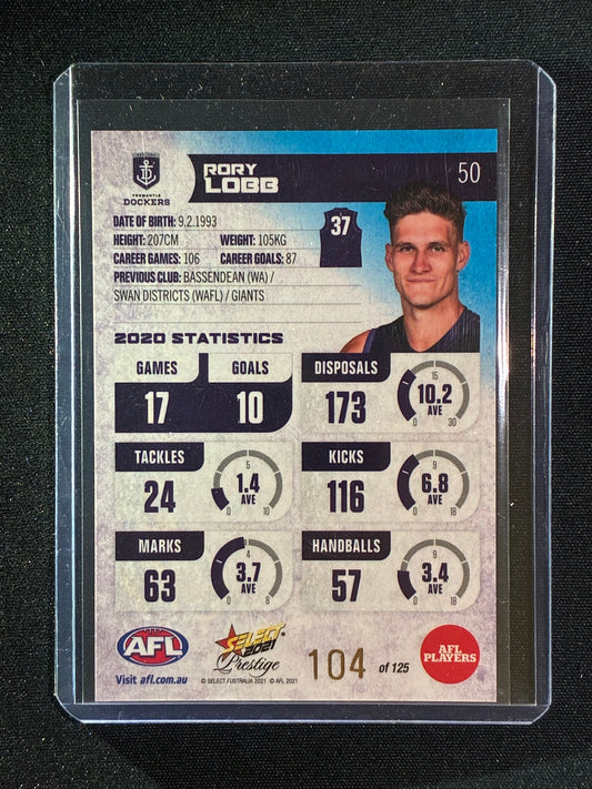 2021 Footy Stars Prestige RORY LOBB Blue Parallel 104/125