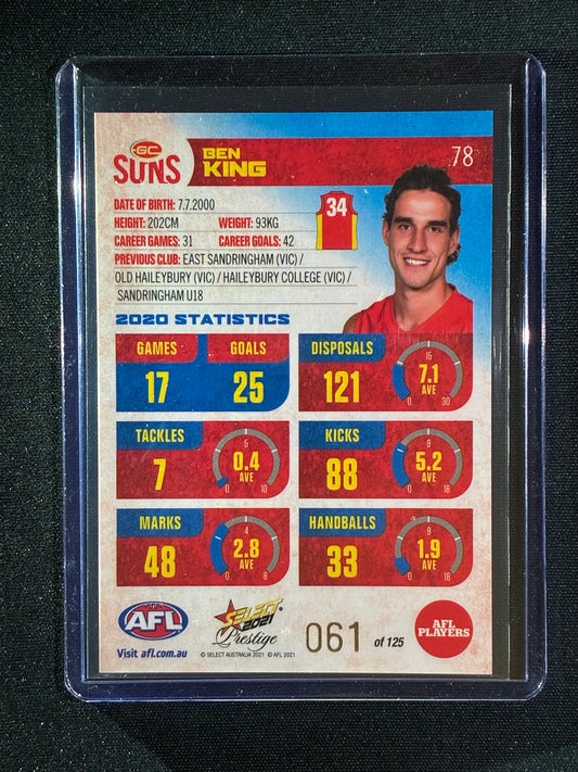 2021 Footy Stars Prestige BEN KING Blue Parallel 61/125