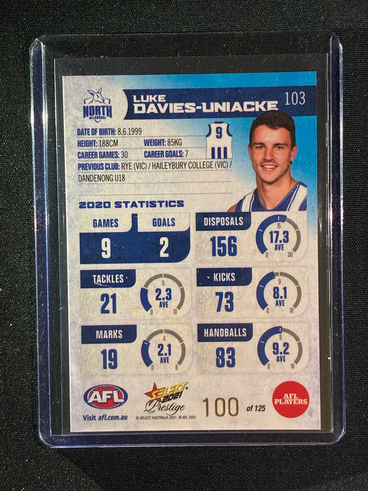 2021 Footy Stars Prestige LUKE DAVIES-UNIACKE Blue Parallel 100/125