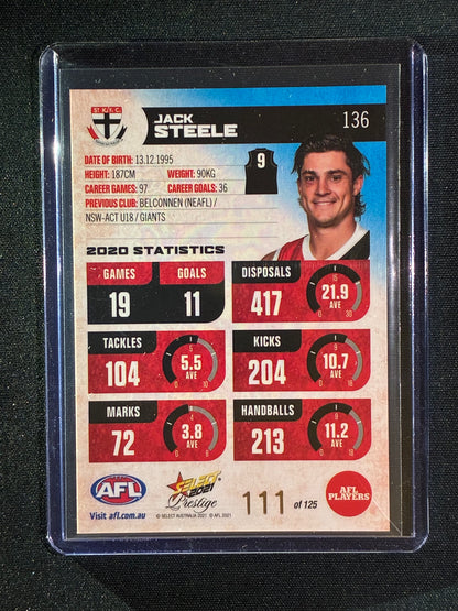 2021 Footy Stars Prestige JACK STEELE Blue Parallel 111/125