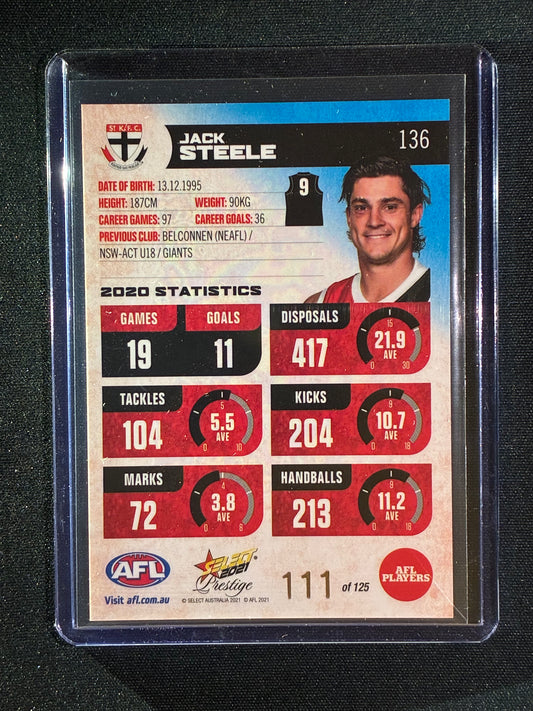 2021 Footy Stars Prestige JACK STEELE Blue Parallel 111/125