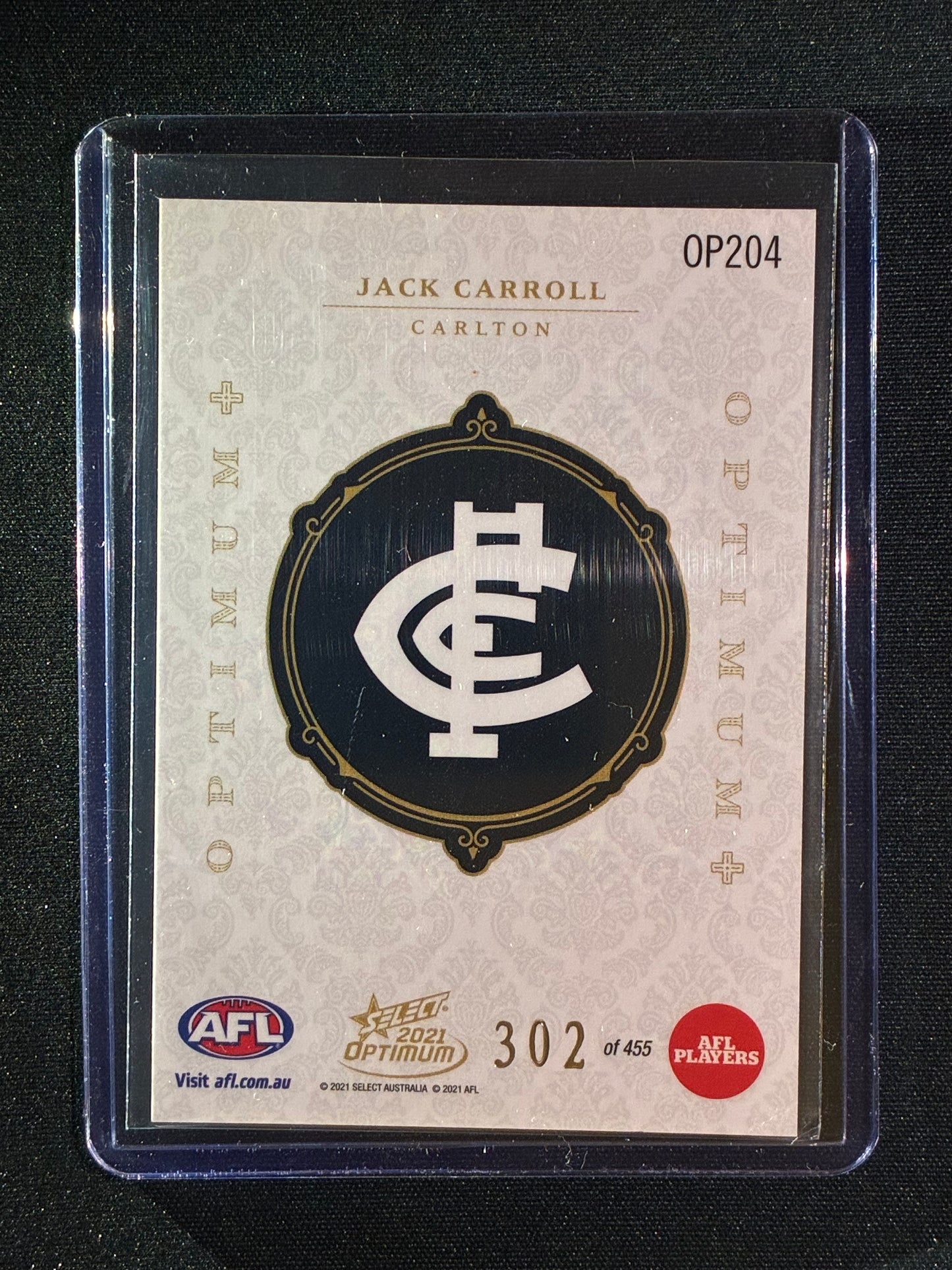 2021 Optimum JACK CARROLL Rookie Optimum+ Plus 302/455