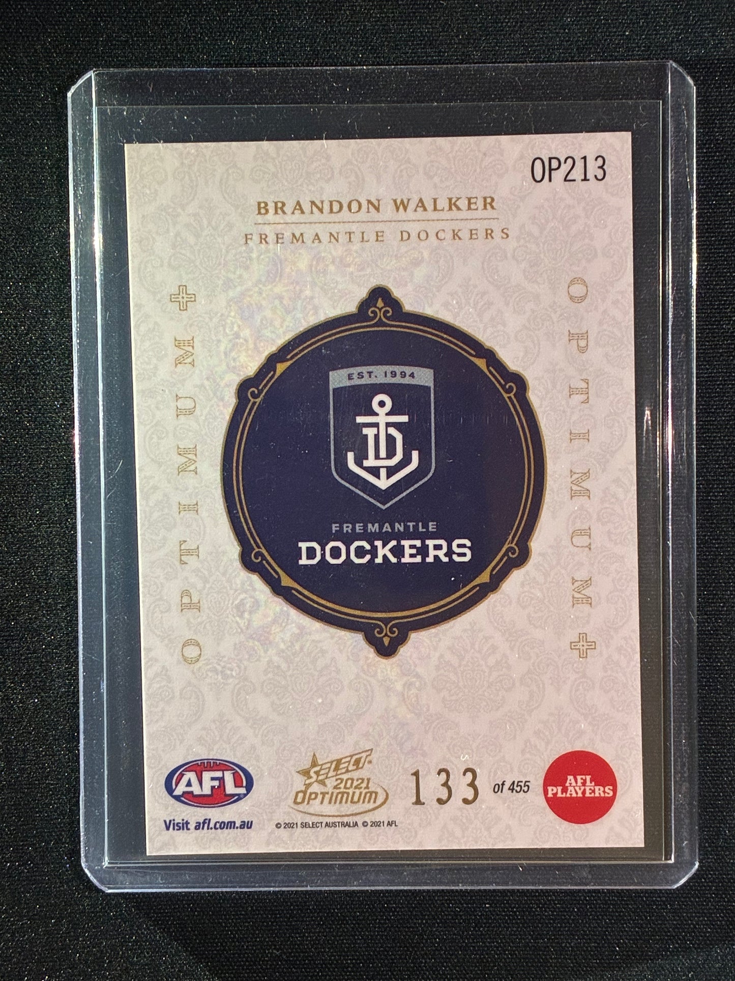 2021 Optimum BRANDON WALKER Rookie Optimum+ Plus 133/455