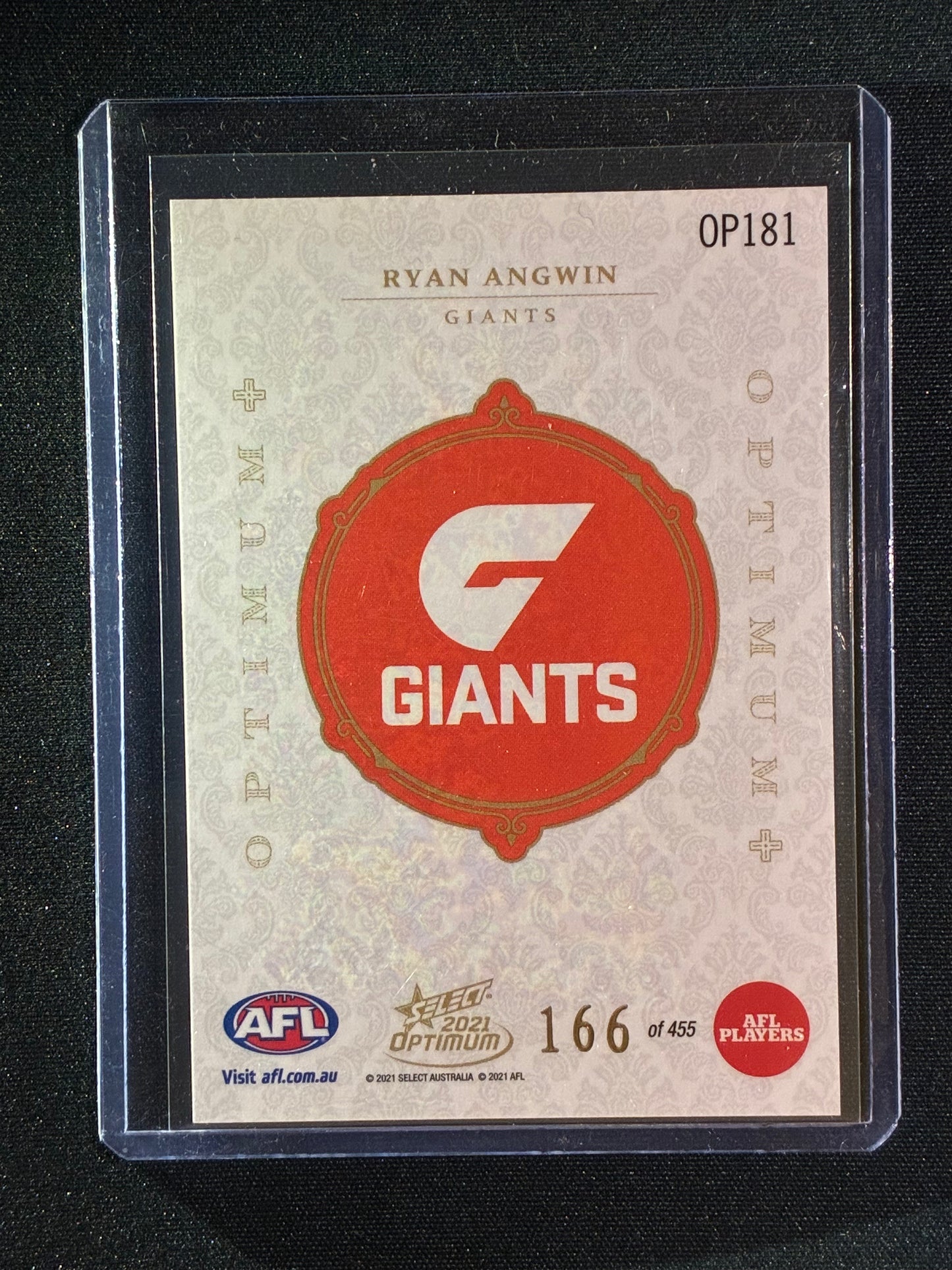 2021 Optimum RYAN ANGWIN Rookie Optimum+ Plus 166/455
