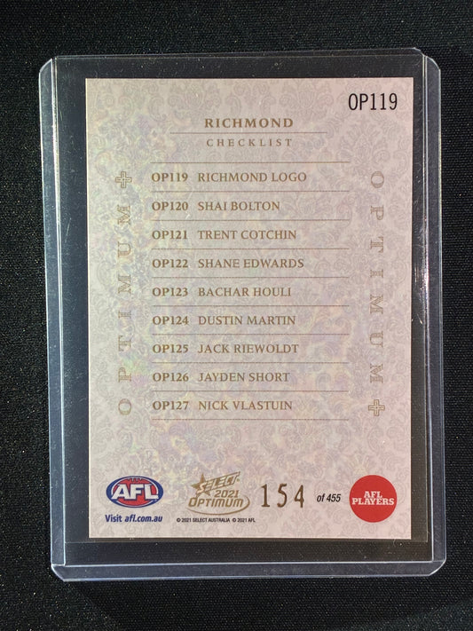 2021 Optimum RICHMOND TIGERS LOGO CHECKLIST Optimum+ Plus 154/455