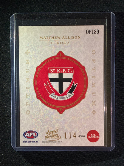 2021 Optimum MATTHEW ALLISON Rookie Optimum+ Plus 114/455
