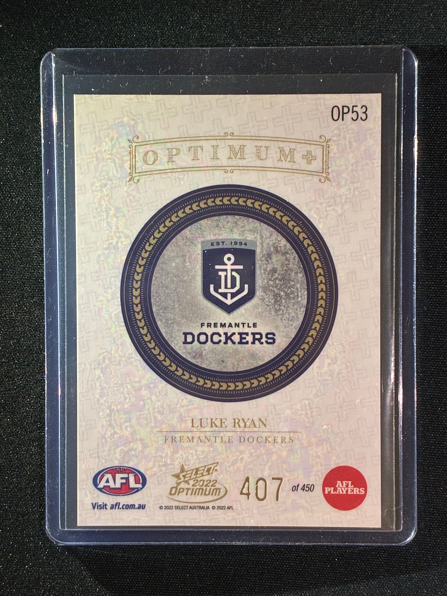 2022 Optimum LUKE RYAN Optimum+ Plus 407/450