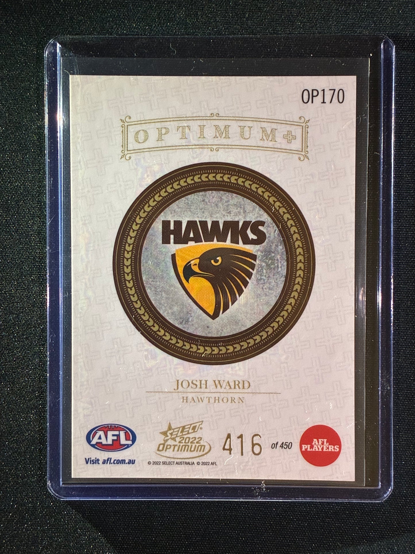 2022 Optimum JOSH WARD Rookie Optimum+ Plus 416/450