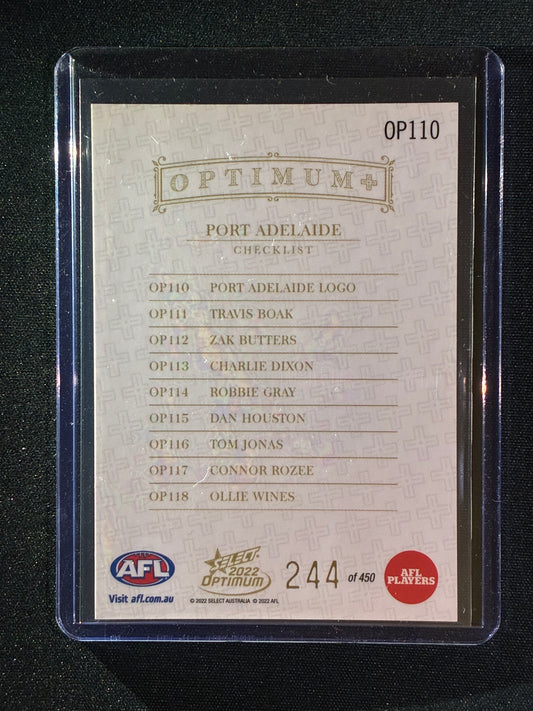 2022 Optimum PORT ADELAIDE POWER LOGO CHECKLIST Optimum+ Plus 244/450