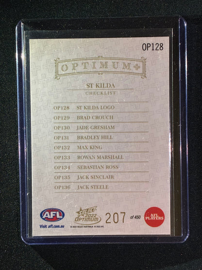 2022 Optimum ST. KILDA SAINTS LOGO CHECKLIST Optimum+ Plus 207/450