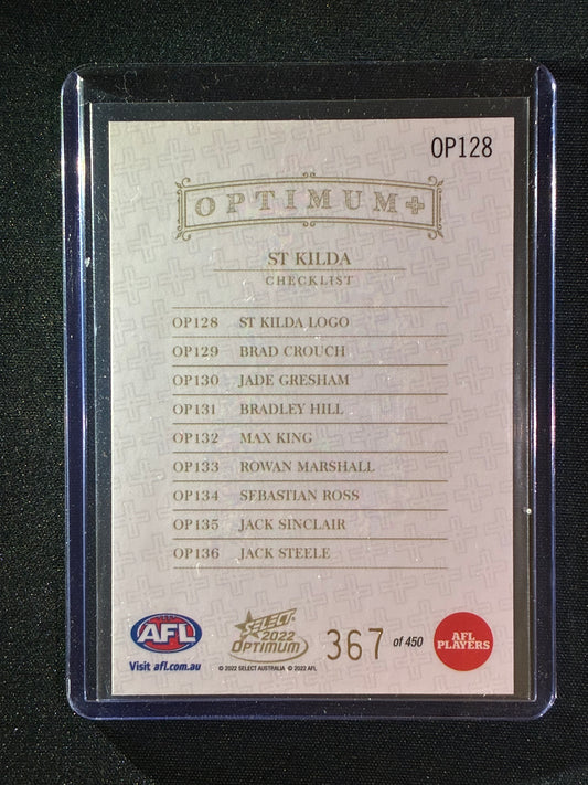 2022 Optimum ST. KILDA SAINTS LOGO CHECKLIST Optimum+ Plus 367/450