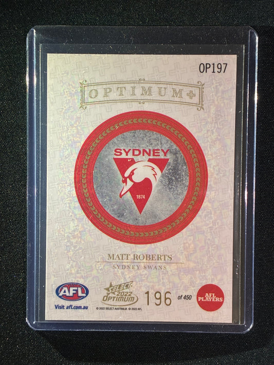2022 Optimum MATT ROBERTS Rookie Optimum+ Plus 196/450