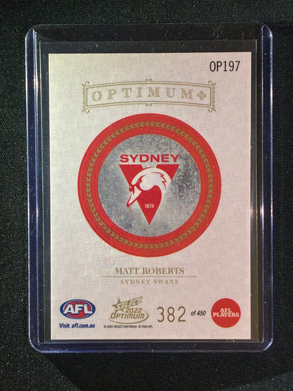 2022 Optimum MATT ROBERTS Rookie Optimum+ Plus 382/450