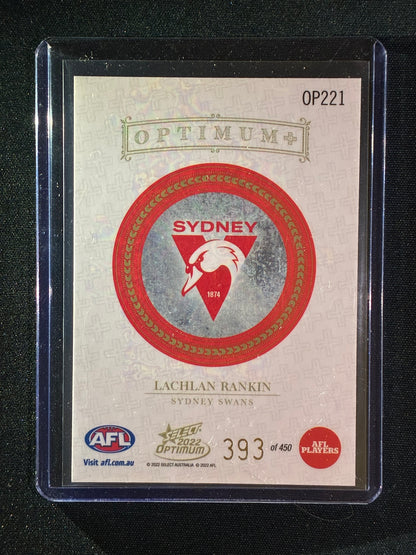 2022 Optimum LACHLAN RANKIN Rookie Optimum+ Plus 393/450