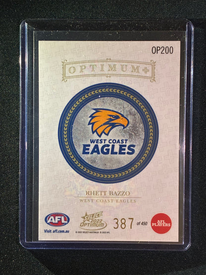 2022 Optimum RHETT BAZZO Rookie Optimum+ Plus 387/450