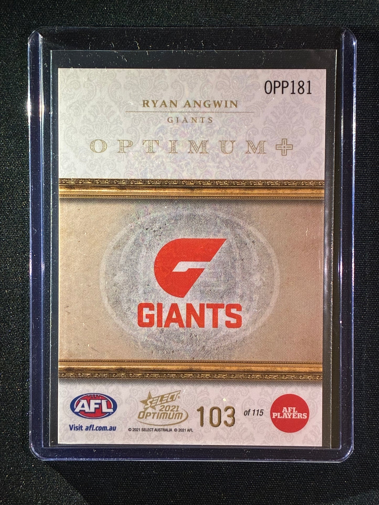 2021 Optimum RYAN ANGWIN Rookie Optimum+ Plus Parallel 103/115