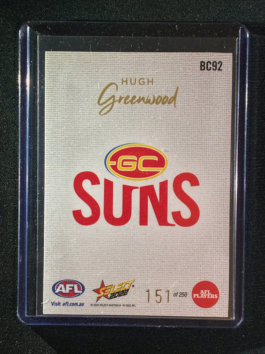 2022 Footy Stars HUGH GREENWOOD Blank Canvas 151/250