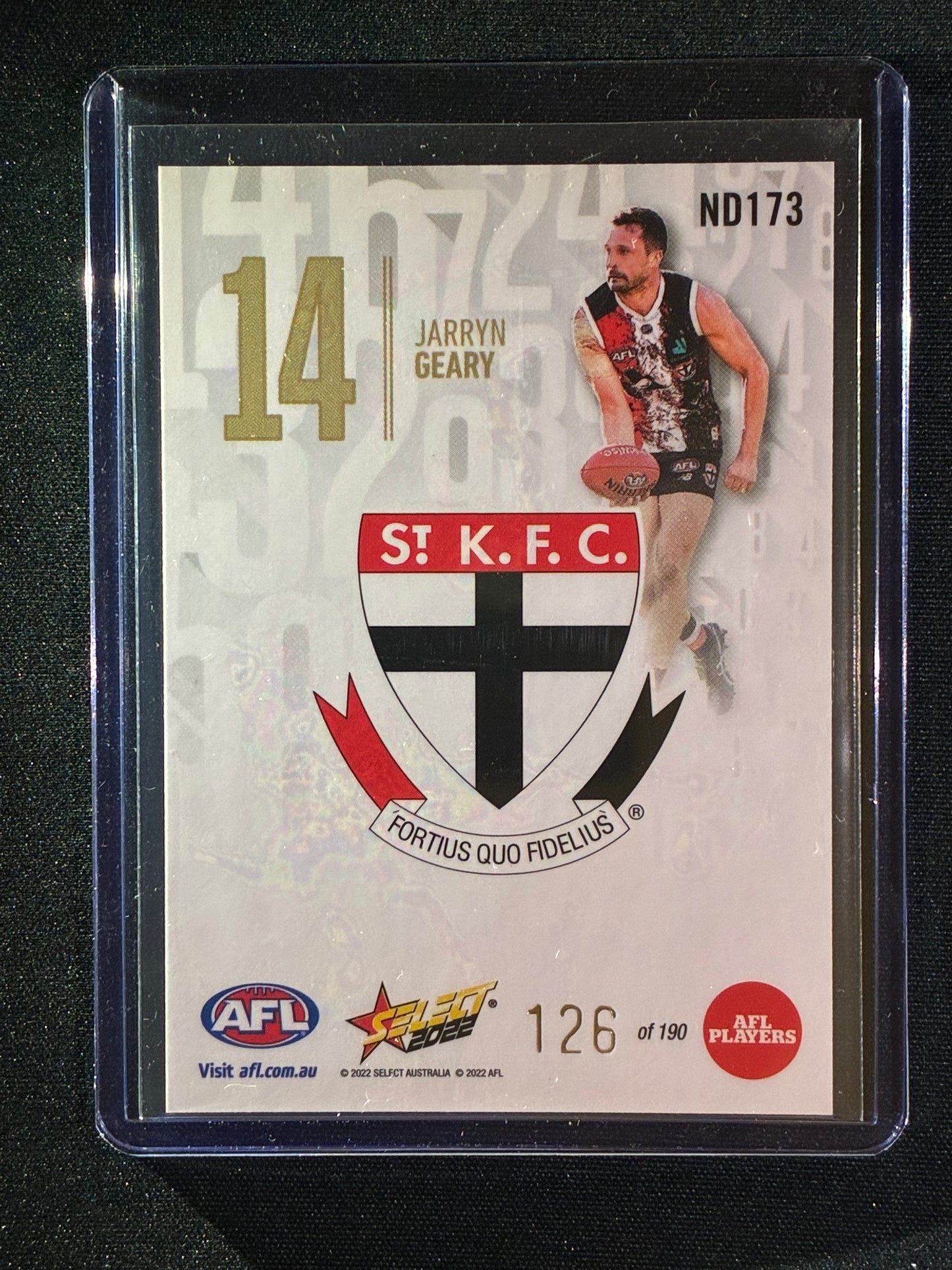 2022 Footy Stars JARRYN GEARY Numbers Daylight 126/190