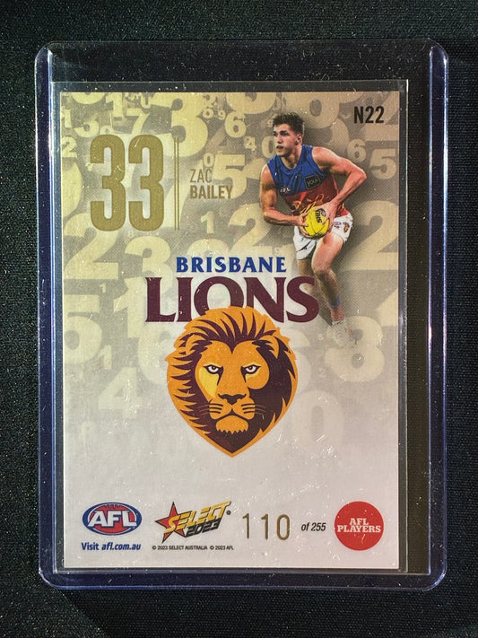 2023 Footy Stars ZAC BAILEY Numbers Gold 110/255
