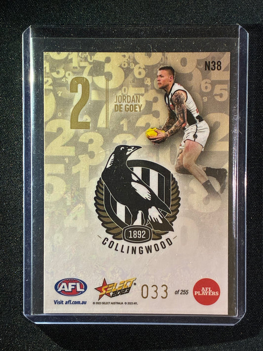 2023 Footy Stars JORDAN DEGOEY Numbers Gold 33/255